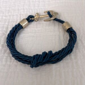 Navy Rope Anchor Bracelet